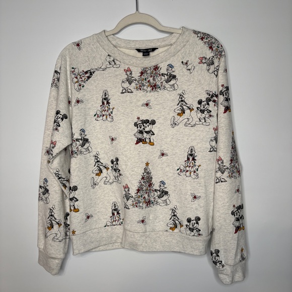 American Eagle Outfitters Tops - Disney x American Eagle Christmas Sweatshirt Size Small Soft Grey